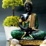 Handicraft Meditating Setting Monk Buddha