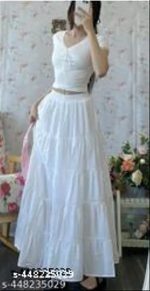 Women's Cotton Skirt (White)