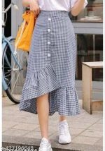 Women's Cotton Checks Skirt - Image 2