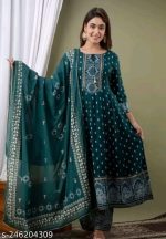 Women's Rayon printed Anarkali Kurt's