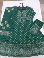 Women's Rayon printed Anarkali Kurt's - Image 3