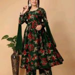 Women's Rayon printed Anarkali Kurt's